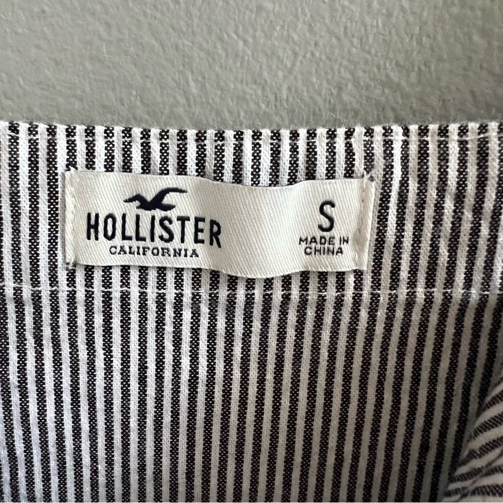 Hollister Pinstripe Button Down Striped Mini Dress Size Small - Picture 8 of 15